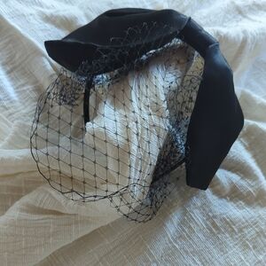 🆕 Dreamy Bow Black Veil Headband